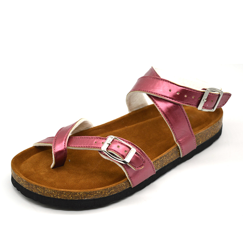 Hot Sale Summer Women Double Buckle Cross Strap Toe Cork Sandals - Buy Cork Sandals, Women 